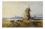 A Distant View of Ely with Windmills at Sunset by Thomas Lound