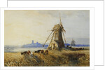 A Distant View of Ely with Windmills at Sunset by Thomas Lound
