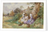 Children Reading Beside a Country Lane by Myles Birket Foster