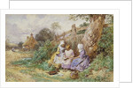 Children Reading Beside a Country Lane by Myles Birket Foster