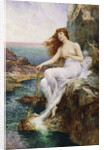 A Sea Nymph Seated on a Rock with a Ribbon of Seaweed by Alfred Augustus Glendening