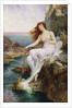 A Sea Nymph Seated on a Rock with a Ribbon of Seaweed by Alfred Augustus Glendening