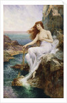 A Sea Nymph Seated on a Rock with a Ribbon of Seaweed by Alfred Augustus Glendening