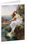 A Sea Nymph Seated on a Rock with a Ribbon of Seaweed by Alfred Augustus Glendening