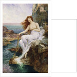 A Sea Nymph Seated on a Rock with a Ribbon of Seaweed by Alfred Augustus Glendening