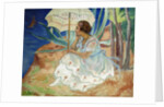 Young Woman with an Umbrella, Saint Maxime by Henri Lebasque