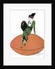 Vintage Illustration of Flapper Sitting on Giant Football by Anonymous