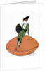 Vintage Illustration of Flapper Sitting on Giant Football by Anonymous
