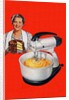 1940s Housewife with a Cake and Stand Mixer by Anonymous