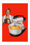 1940s Housewife with a Cake and Stand Mixer by Anonymous
