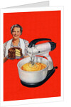 1940s Housewife with a Cake and Stand Mixer by Anonymous