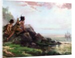 Native Americans Witness the 1609 Discovery of New York's Hudson River by Henry Hudson.