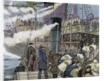 Boat carrying goods in the port of London by Anonymous