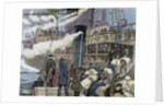 Boat carrying goods in the port of London by Anonymous