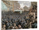 Police officers dispersing the strike of employees of Streetcar in New York, 1886 by Anonymous