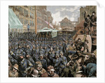 Police officers dispersing the strike of employees of Streetcar in New York, 1886 by Anonymous