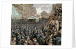 Police officers dispersing the strike of employees of Streetcar in New York, 1886 by Anonymous