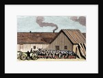 Mennonite religious service outside the hut by Anonymous