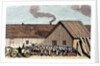 Mennonite religious service outside the hut by Anonymous
