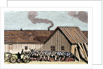 Mennonite religious service outside the hut by Anonymous