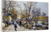 The Rive Gauche, Paris with Notre Dame Beyond by Eugene Galien-Laloue