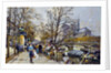The Rive Gauche, Paris with Notre Dame Beyond by Eugene Galien-Laloue