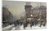 La Porte St. Martin, Paris by Eugene Galien-Laloue