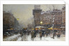 La Porte St. Martin, Paris by Eugene Galien-Laloue