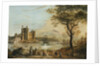Caernarvon Castle, with a Harper in the Foreground by Paul Sandby