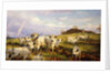 Wild Cattle of Chartley, Chartley Castle Beyond by Henry William Banks Davis