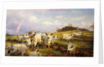 Wild Cattle of Chartley, Chartley Castle Beyond by Henry William Banks Davis