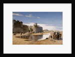 An Arab Caravan outside a Fortified Town by Jean-Leon Gerome