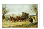 A Coach and Four on an Autumn Road by Henry Alken