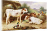 Calves and Poultry by a Byre by Walter Hunt
