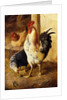 A Cockerel and Chickens in a Farmyard by Federico Jimenez Fernandez