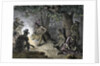 American Revolutionary War (1775-1783). Indians with their prisoners in the Wyoming Valley. Pennsylv by Anonymous