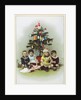 Four children sitting in front of Christmas Tree by Anonymous