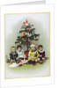Four children sitting in front of Christmas Tree by Anonymous