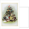 Four children sitting in front of Christmas Tree by Anonymous