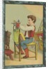 Boy with Hand Puppets by Anonymous