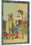 Boy with Hand Puppets by Anonymous