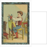 Boy with Hand Puppets by Anonymous