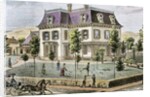 Residential home with the family playing cricket by Anonymous