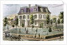 Residential home with the family playing cricket by Anonymous