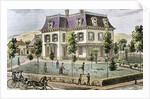 Residential home with the family playing cricket by Anonymous