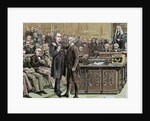 Brandlaugh, Charles (1833-1891). English politician. Brandlaugh deputy arrested for refusing to leav by Anonymous