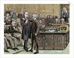 Brandlaugh, Charles (1833-1891). English politician. Brandlaugh deputy arrested for refusing to leav by Anonymous
