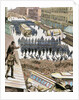 Police officers dispersing the strike of employees of Streetcar in New York, March 4, 1886. Colored by Anonymous