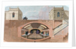 Section of a London Underground station. England. Colored engraving from "L'Univers Illustré." Late by Anonymous