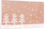 Illustration of three christmas trees in a row by Anonymous